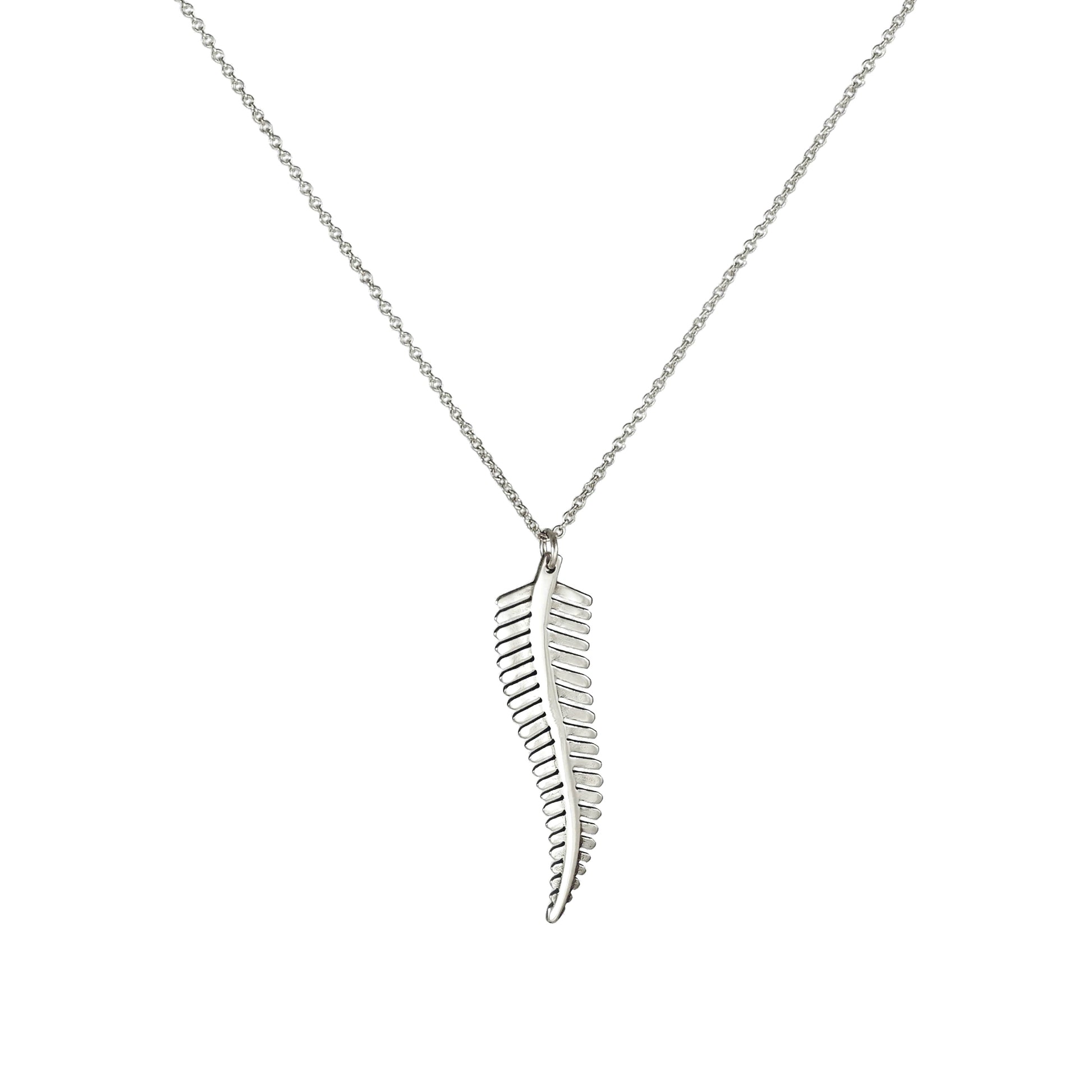 Sterling Silver Fern Frond Pendant Necklace