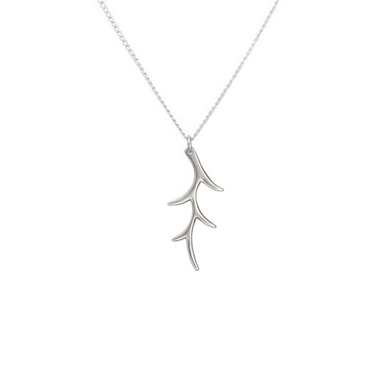 Sterling Silver Short Branch Pendant Necklace
