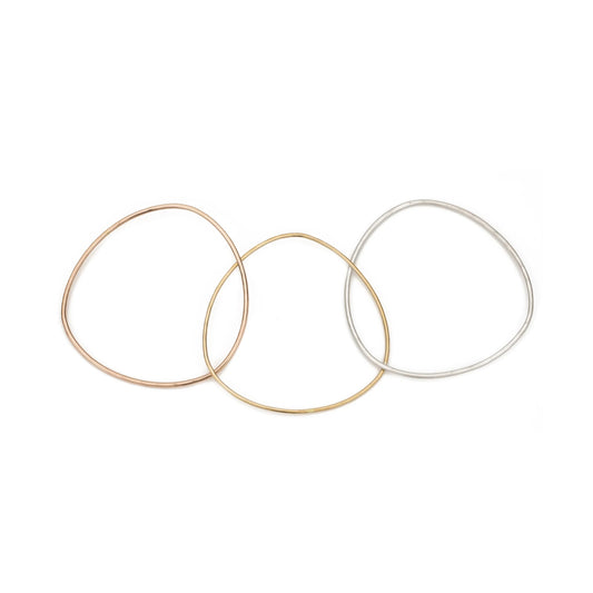 3-Loop Tri-Color Interlocking Bangle Bracelet Set