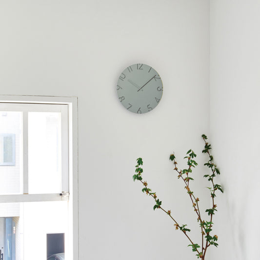 CARVED Wall Clock - Grey