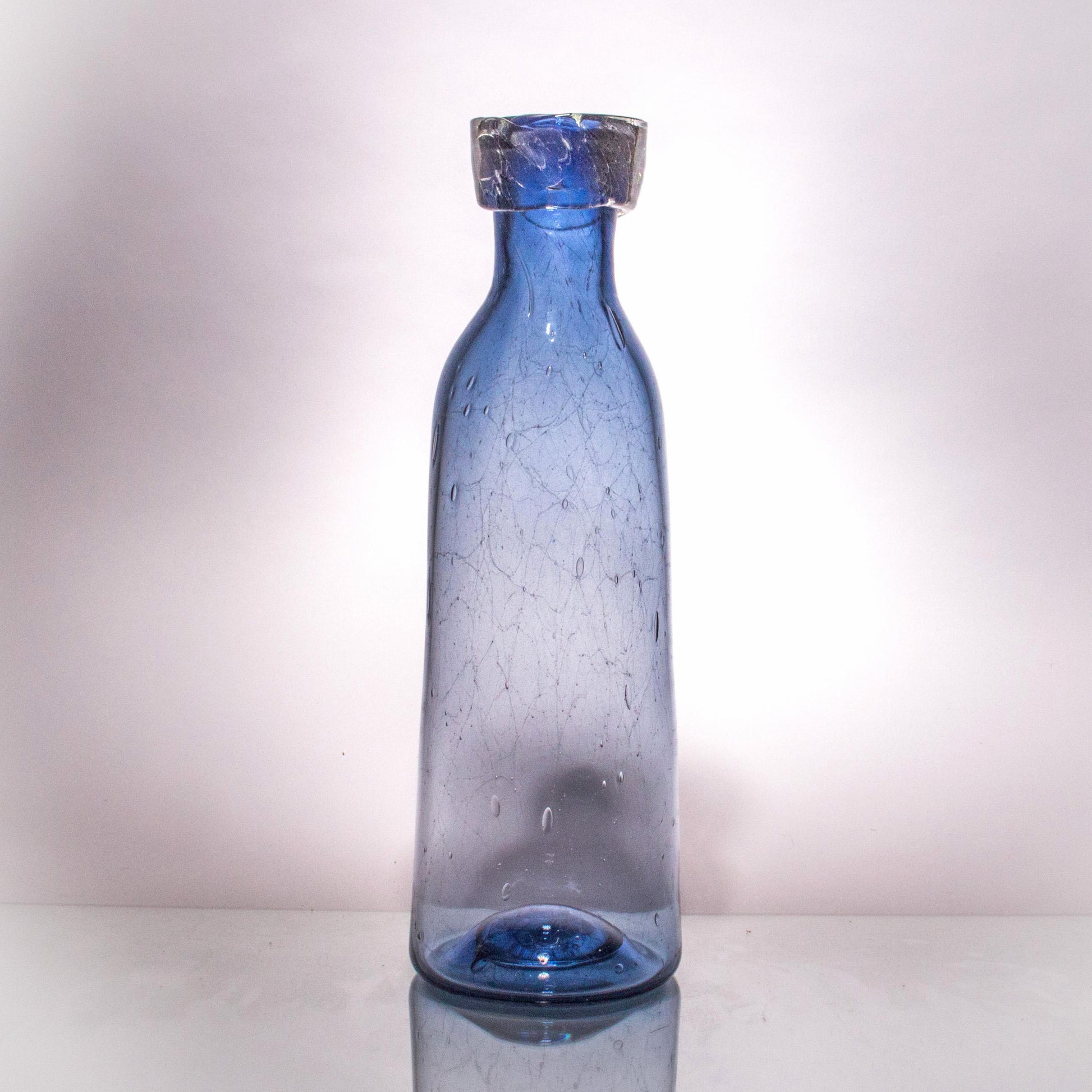 Handblown 'Cascade' Tall Glass Beaker - Indigo