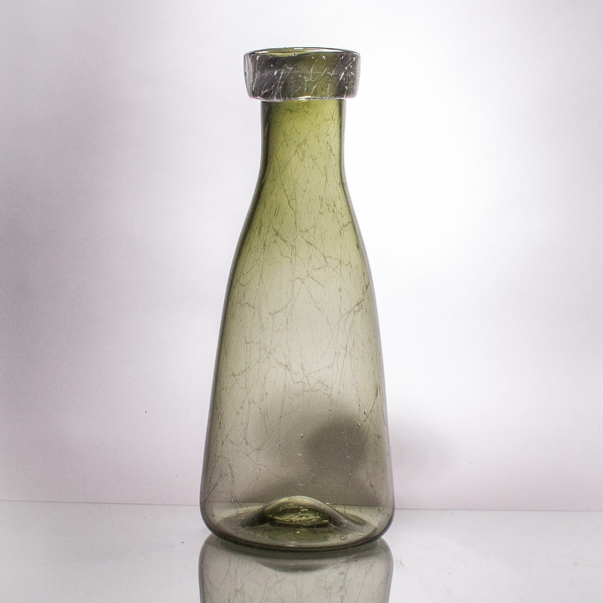 Handblown 'Cascade' Tall Glass Beaker - Moss