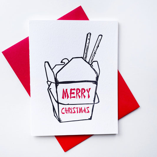 Take Out Merry Christmas - Letterpress Christmas Card