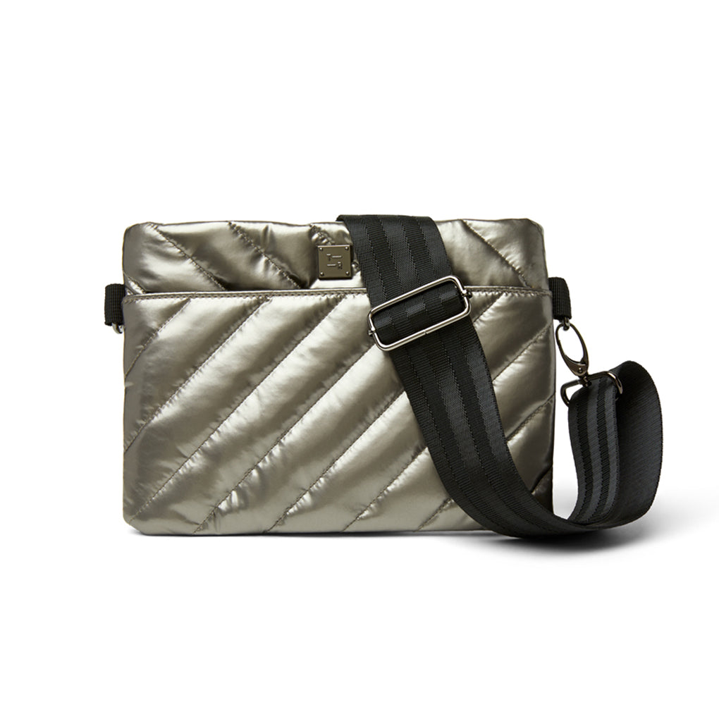 Quilted Covertible 'Diagonal Bum Bag 2.0' Waist/Crossbody Bag - Steel Volterra