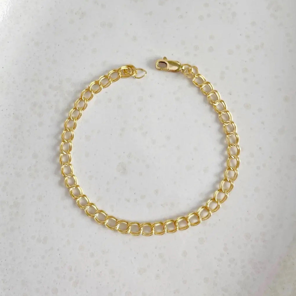 Gold Fill Double Links Chain Bracelet