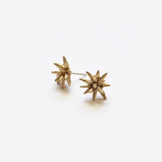 Brass Spike Cluster Post Earrings