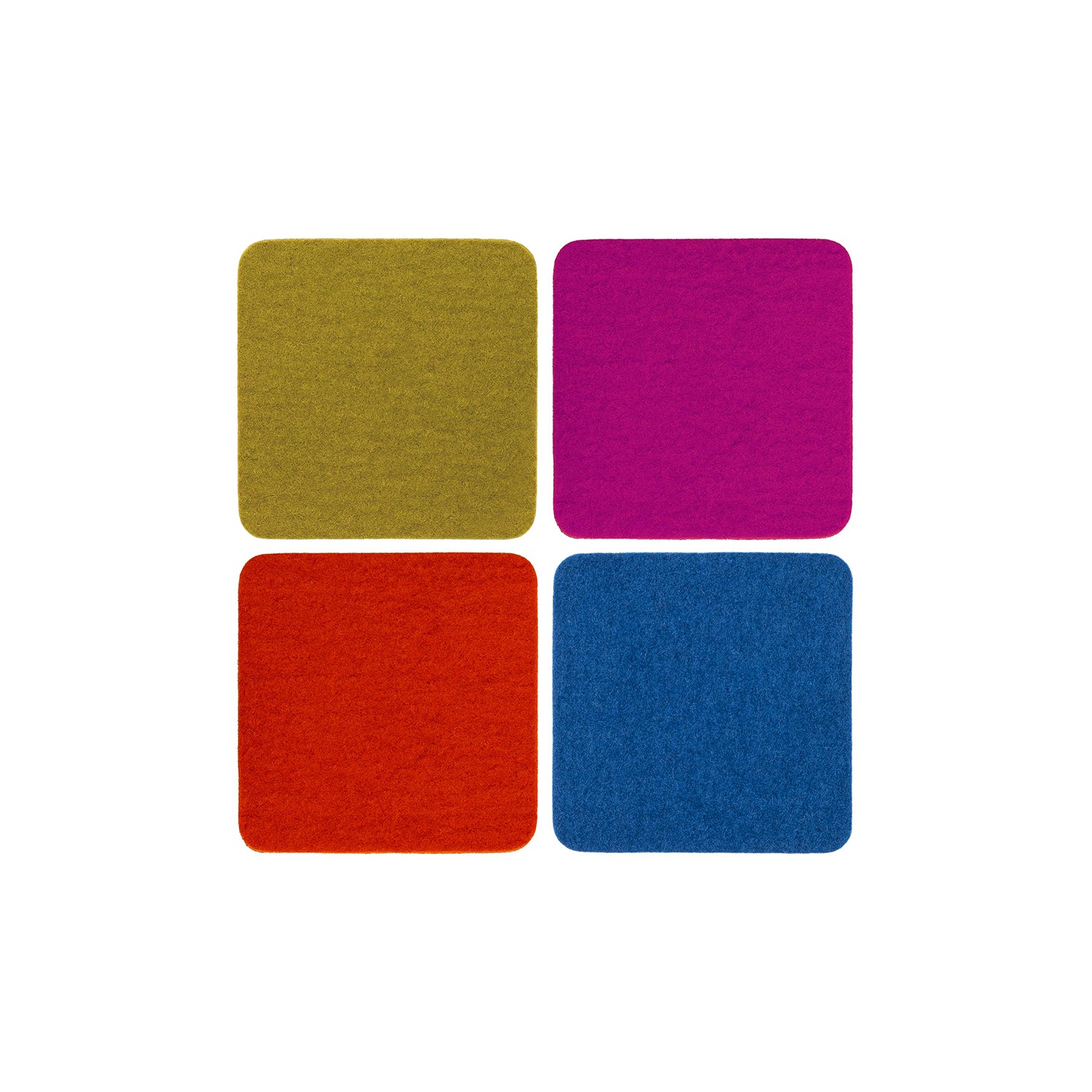 Bierfilzl Square Felt Coaster 4-pack (choose color) Electric