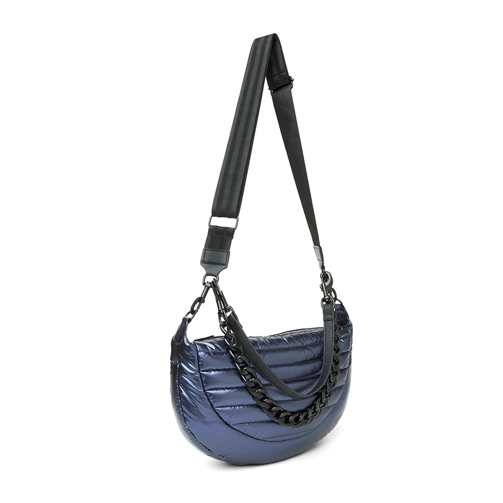 Quilted Covertible 'Elton Hobo' Crossbody Bag - Pearl Midnight