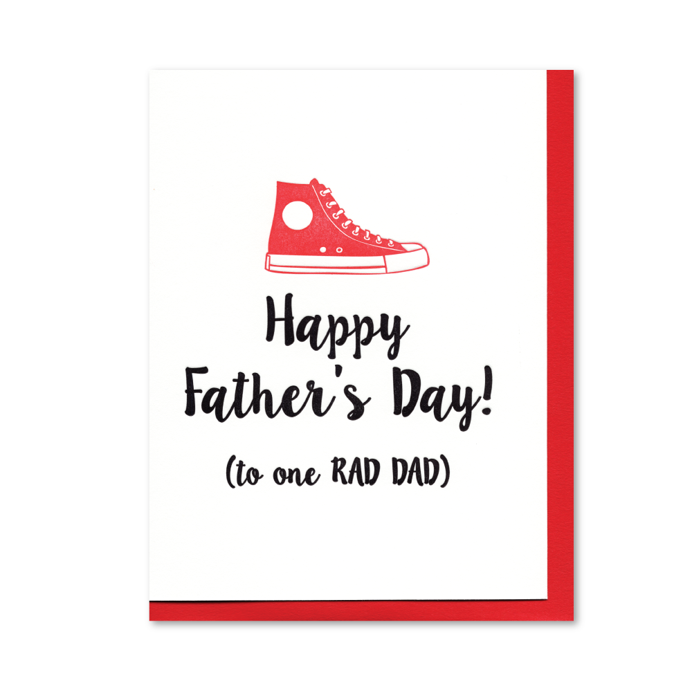 Happy Father's Day to One Rad Dad - Letterpress Card