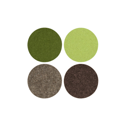 Bierfilzl Round Felt Coaster 4-pack (choose color) Forest