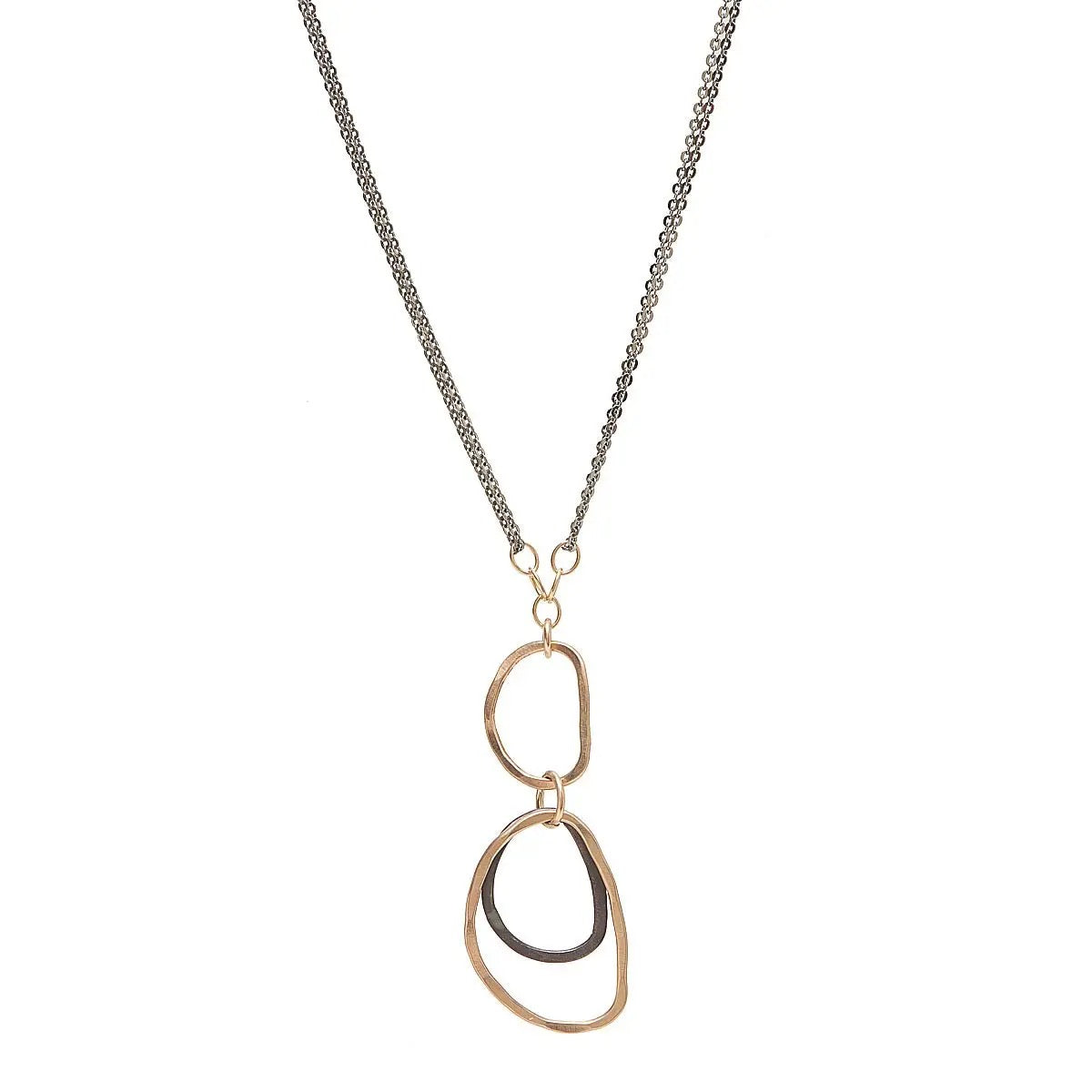 Mixed Metal Organic Loops Pendant Necklace