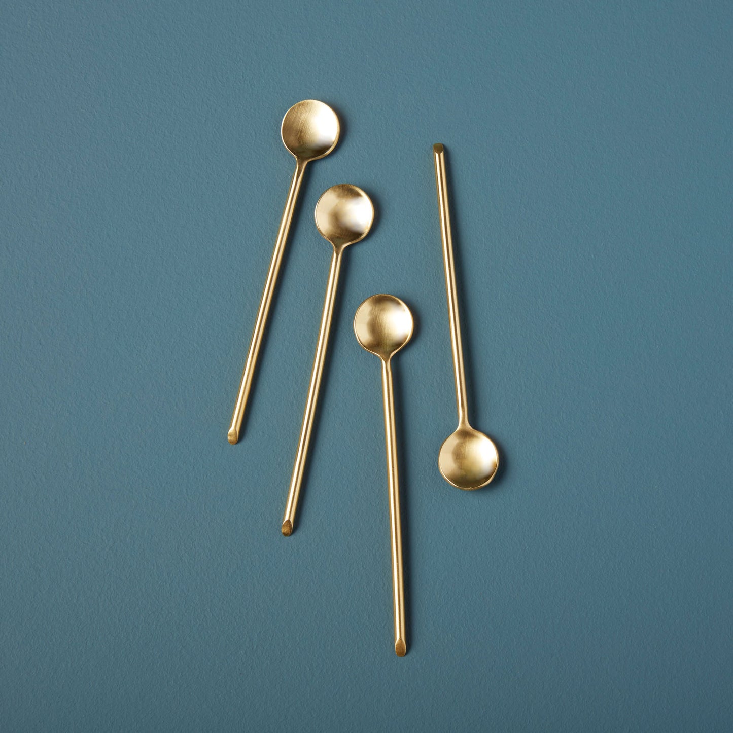 Gold Thin Mini Spoons (Set of 4)