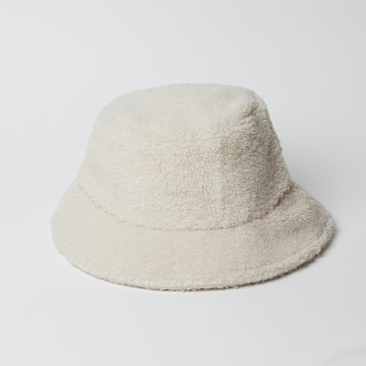 Faux Sherpa Bucket Hat - Cream