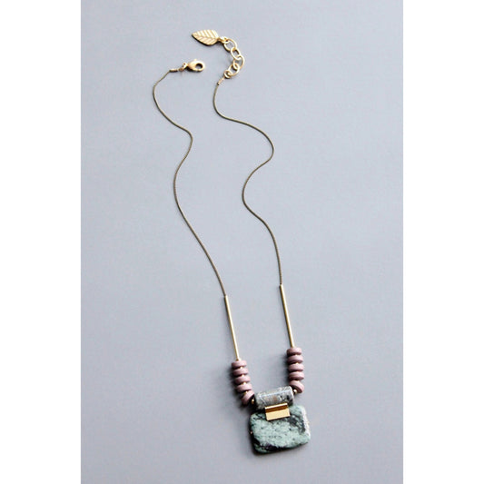 Jasper + Magnesite Pendant Necklace