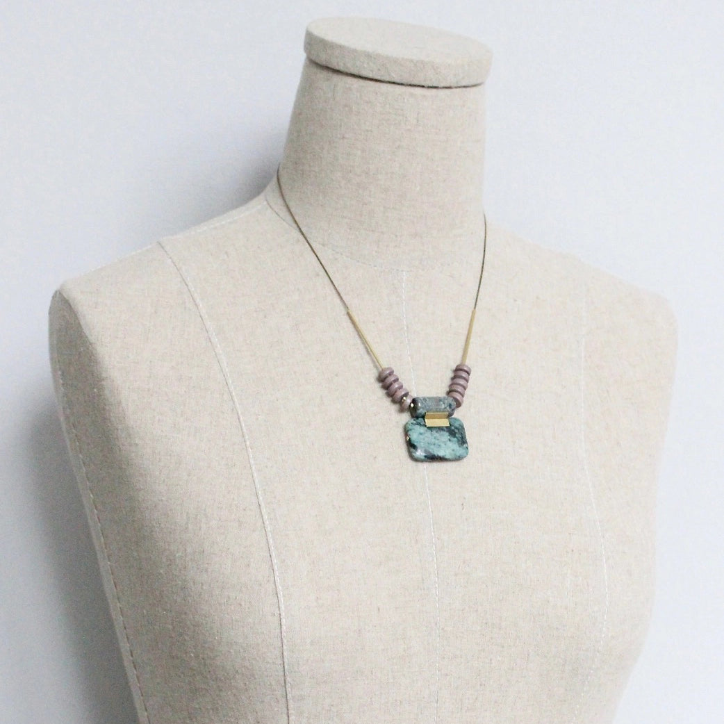 Jasper + Magnesite Pendant Necklace