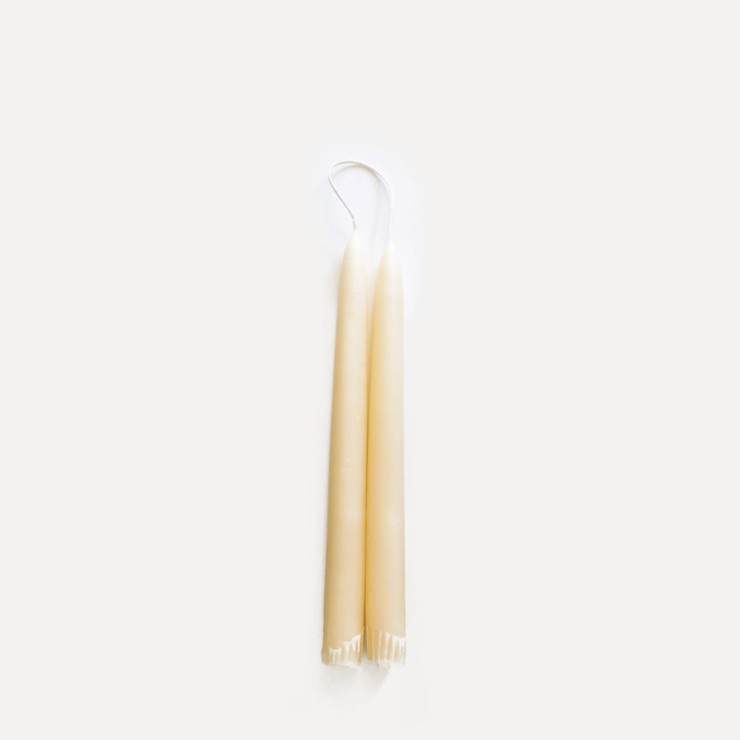 Hand-Dipped 11-inch Taper Candles - Ivory