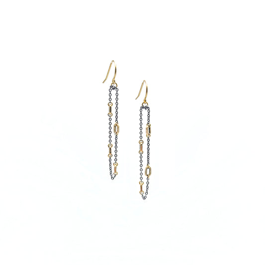 Intaglio Collection Mixed Metal Loop Chain + Link Earrings