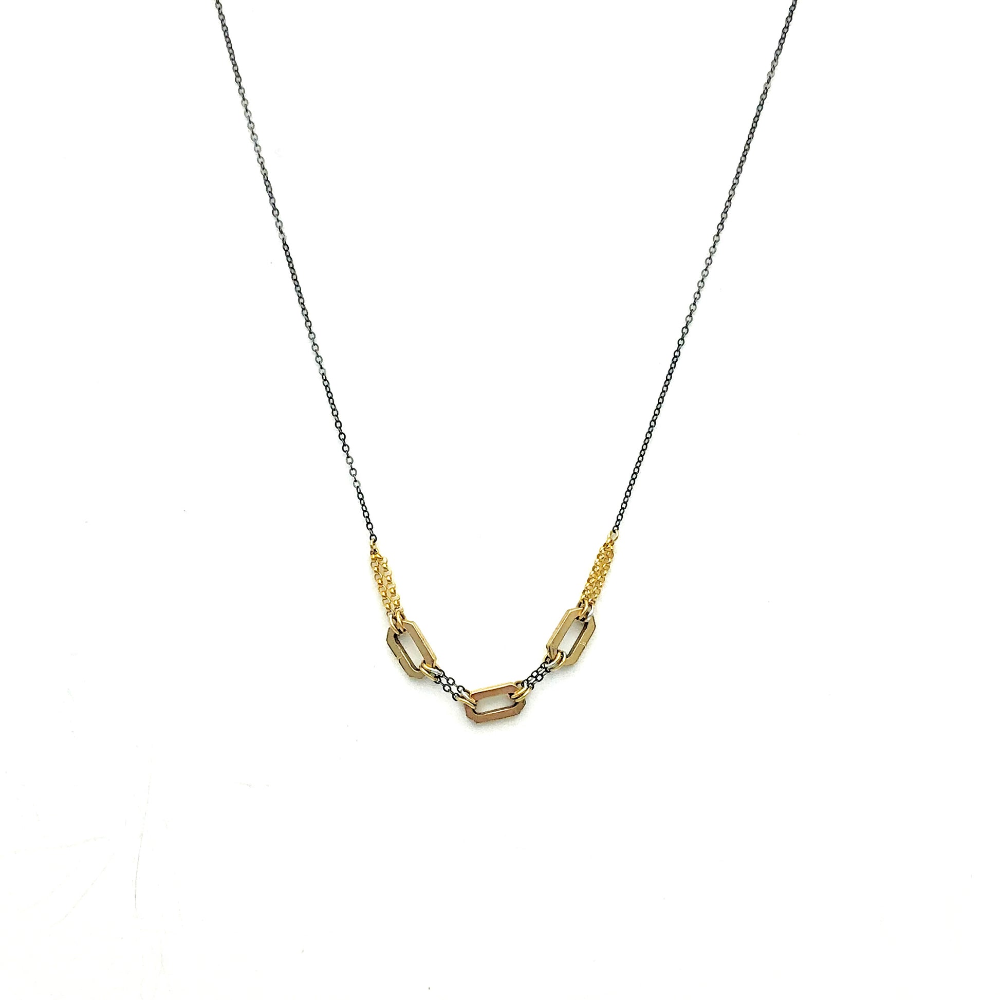 Intaglio Collection Vintage 1920's Triple Gold Link Necklace
