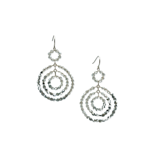 Swarovski Crystal Concentric Circles Dangle Earrings