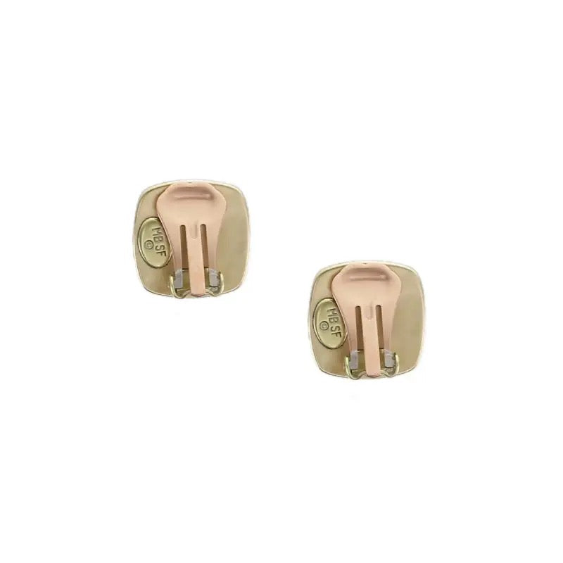 Rounded Square with Double Infinity Clip-On Earrings