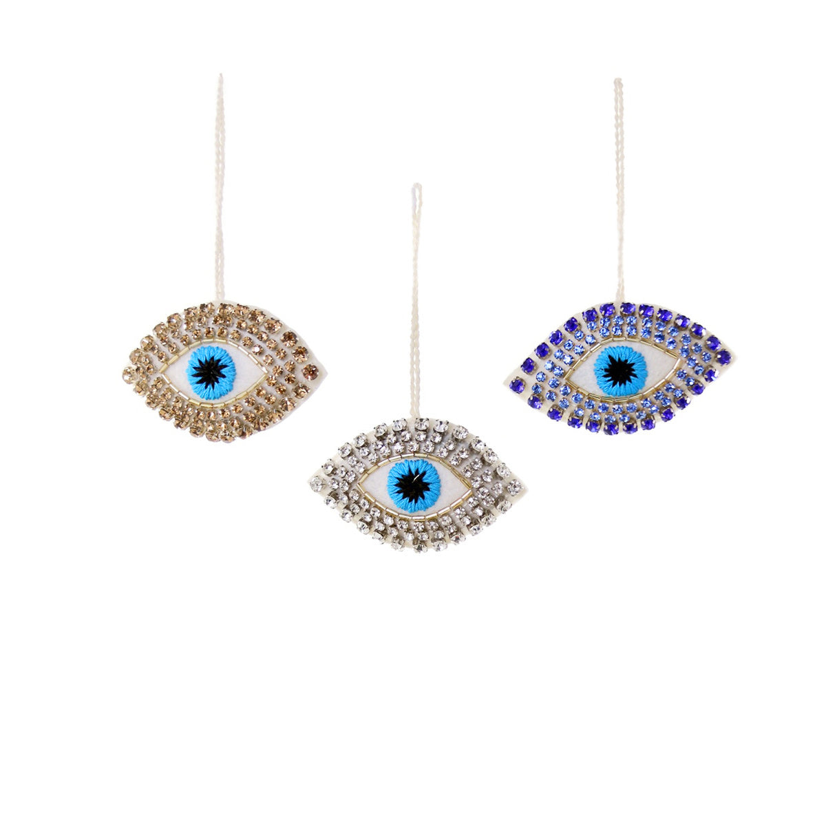 Jeweled Evil Eye Christmas Ornament (Assorted Colors)