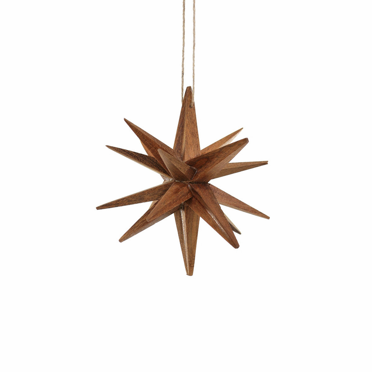 Dimensional Wood Star Christmas Ornament - Walnut