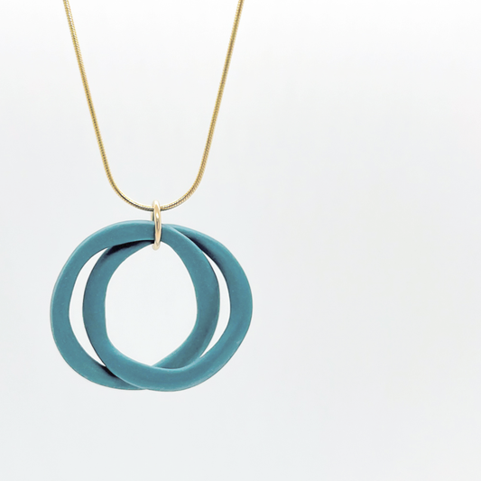 Small Knot Necklace - Teal Porcelain