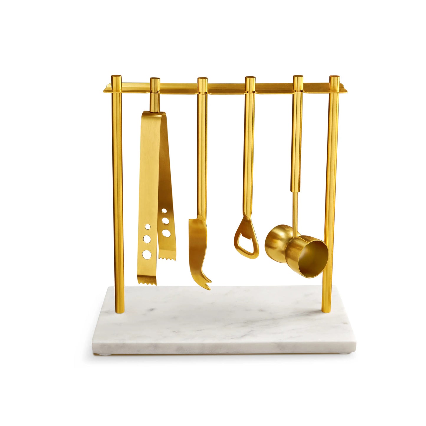 White Marble + Gold Hanging Bar Tools Set