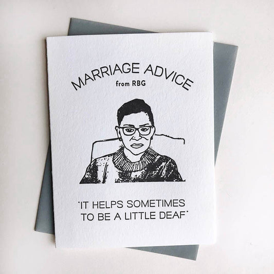 Marriage Advice from RBG - Letterpress Card