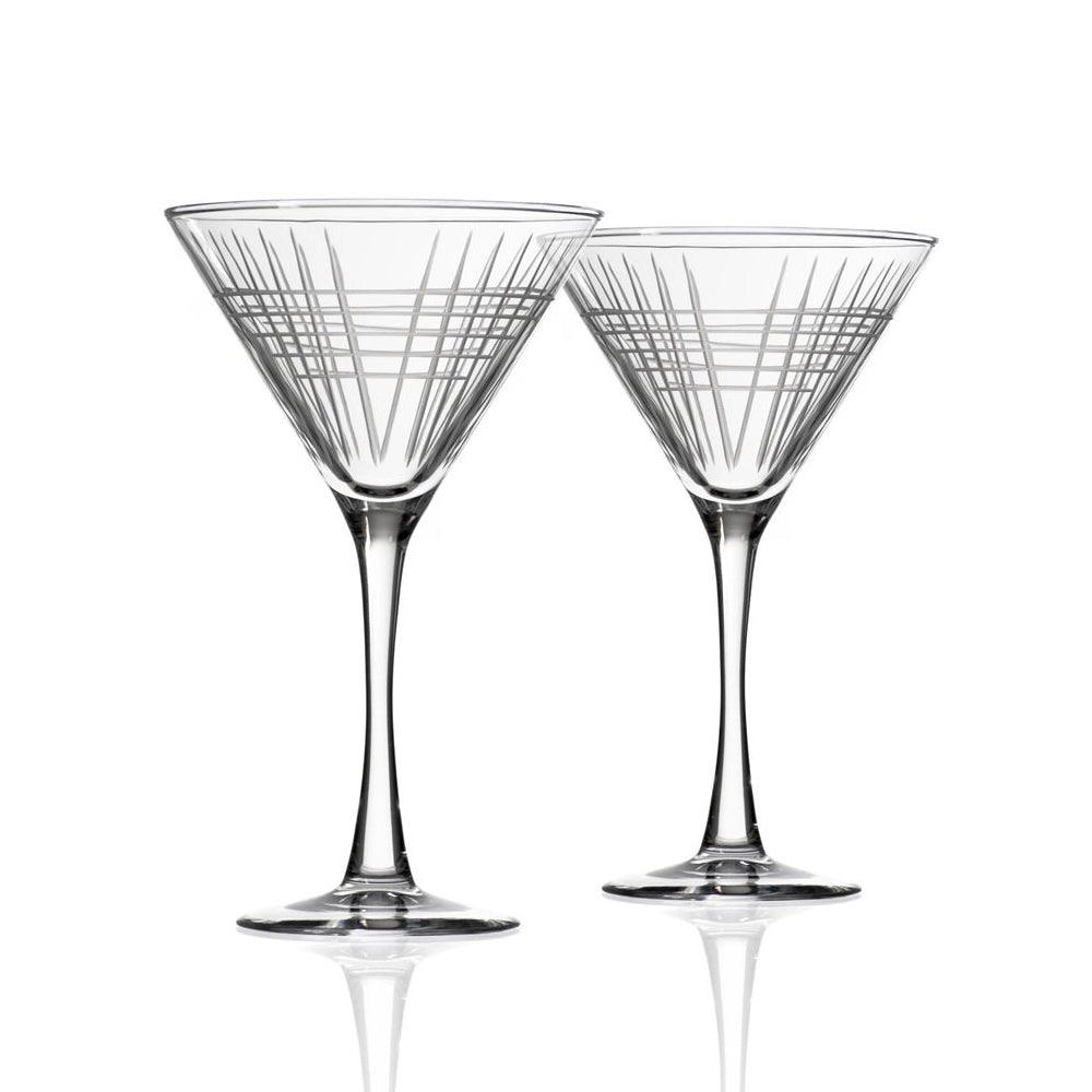 Etched Martini Glass - Set of 2