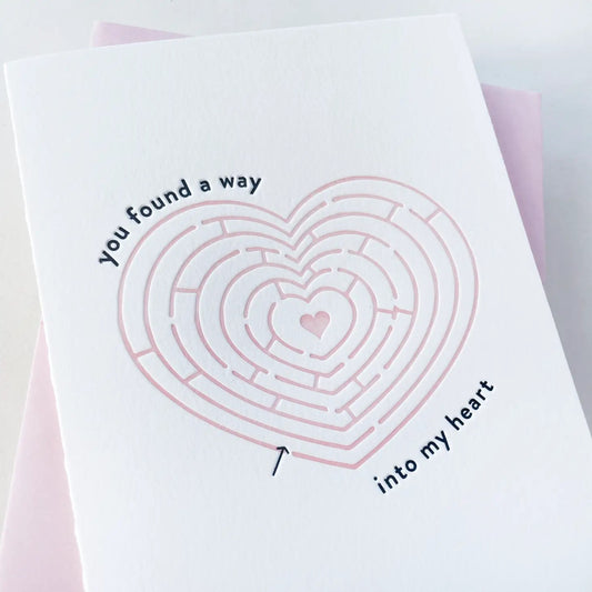 Maze To My Heart - Letterpress Valentine's Day Card