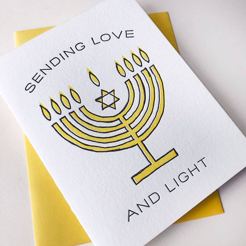 Love and Light - Letterpress Hanukkah Card