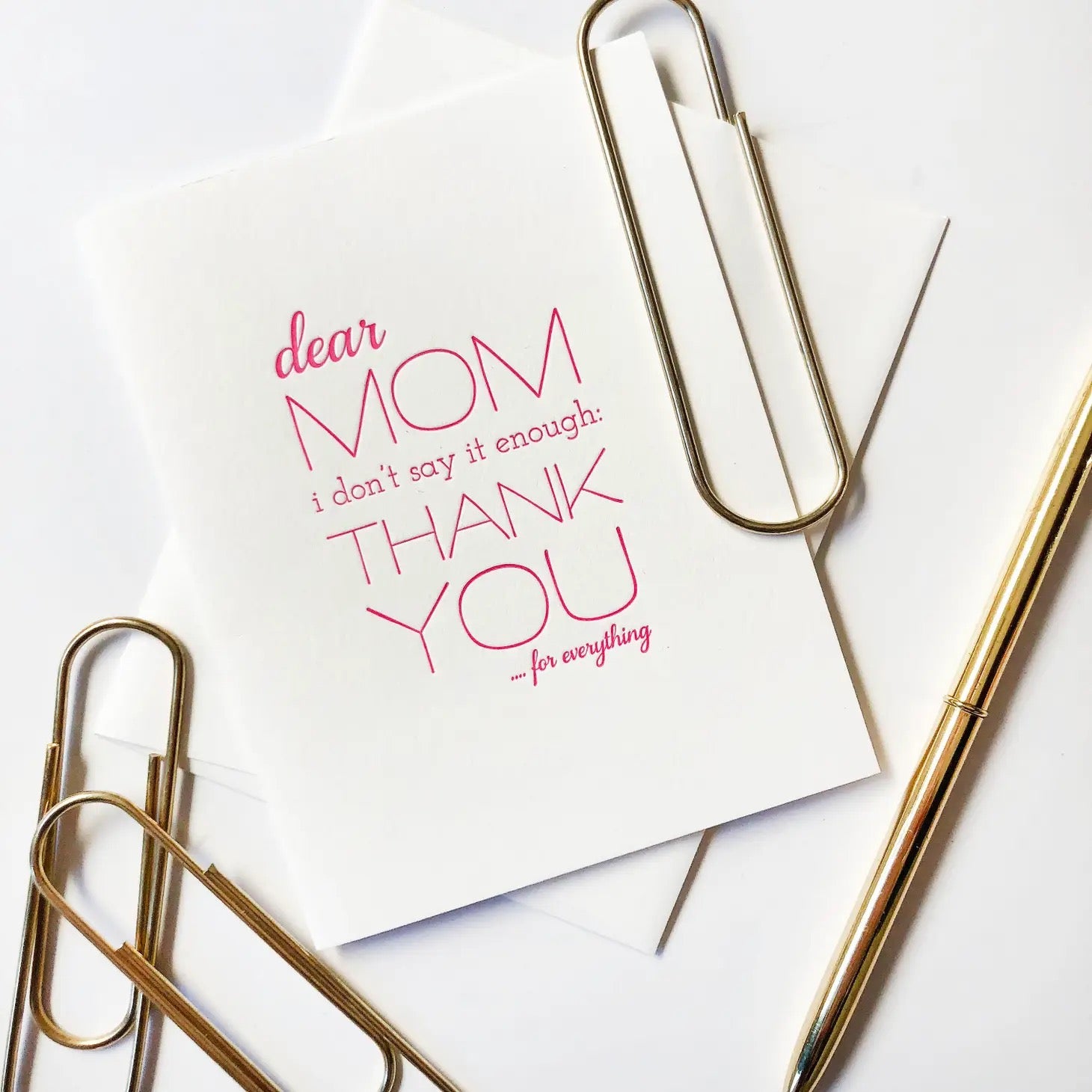 Mom, Thanks - Letterpress Card