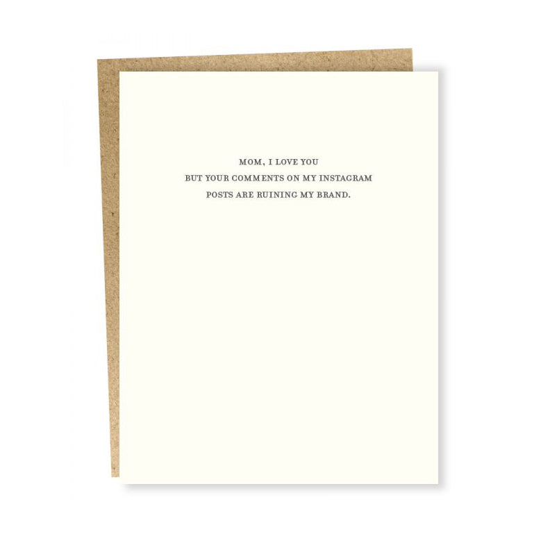 Instagram Comments - Letterpress Mother's Day Card