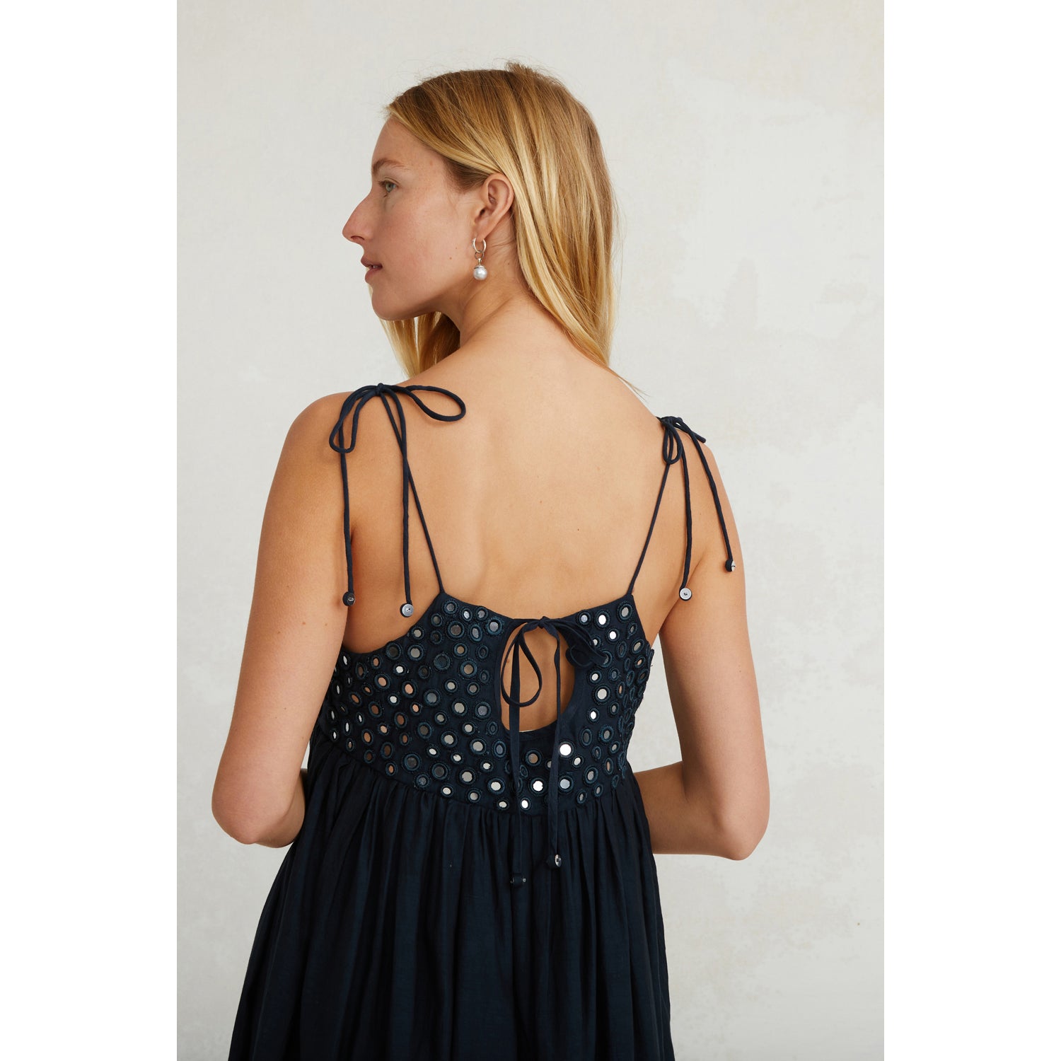 Sahara Dress - Navy with Mirror Sequin Accents