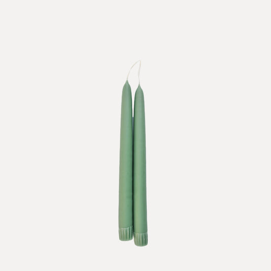 Hand-Dipped 11-inch Taper Candles - Sage