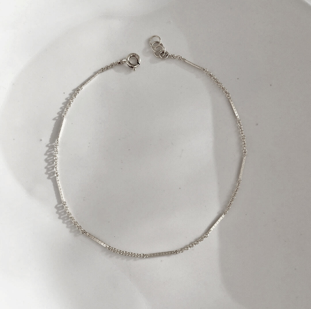 Sterling Silver Bar + Link Chain Bracelet