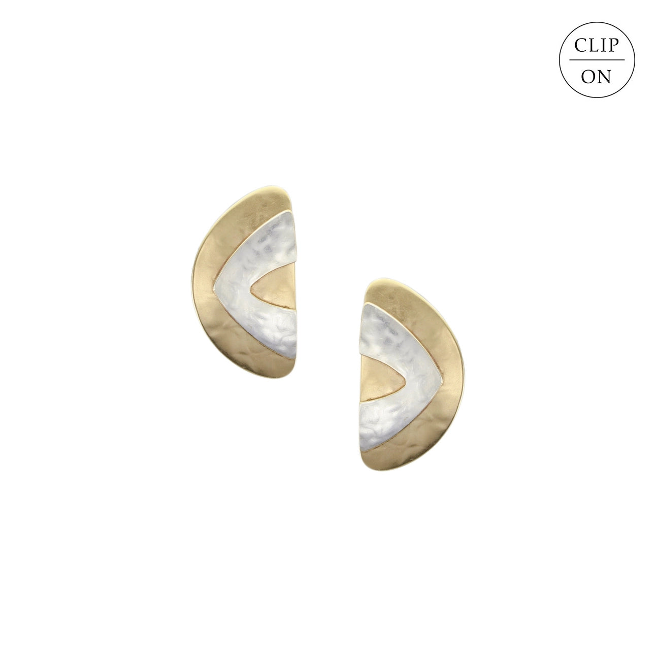 Semi Circle with ?V? Clip-On Earrings