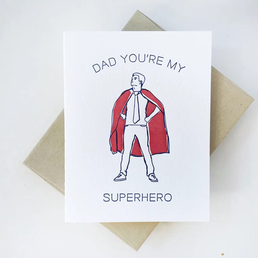 Superhero Dad - Letterpress Father's Day Card