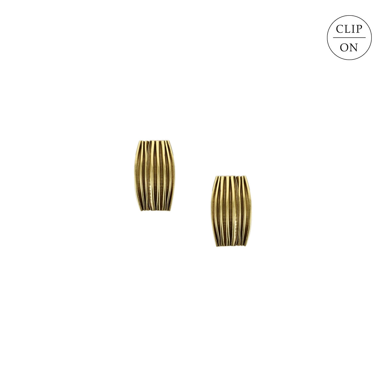Textured Small Curved Rectangle Clip-On Earrings