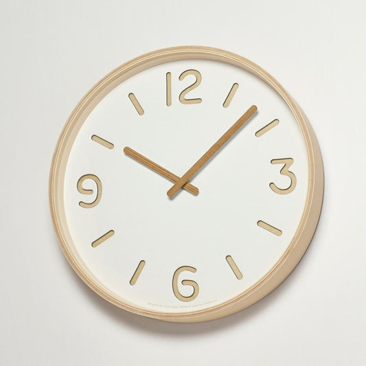 THOMSON PAPER Wall Clock - White & Plywood