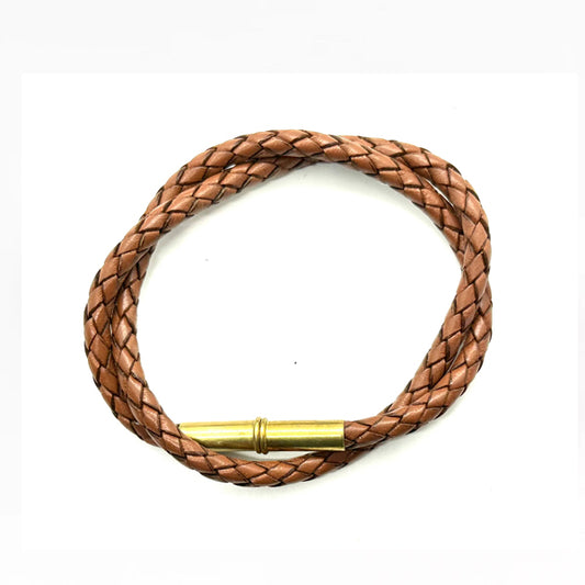 Flint Braided Leather Bracelet - Tan Bolo
