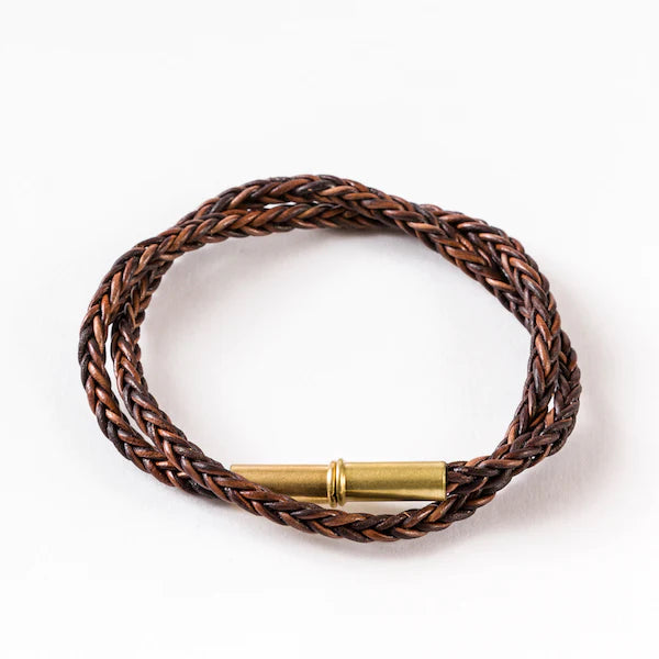 Flint Braided Leather Bracelet - Brown