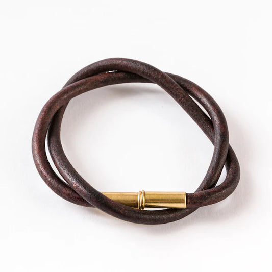 Flint Leather Bracelet - Brown