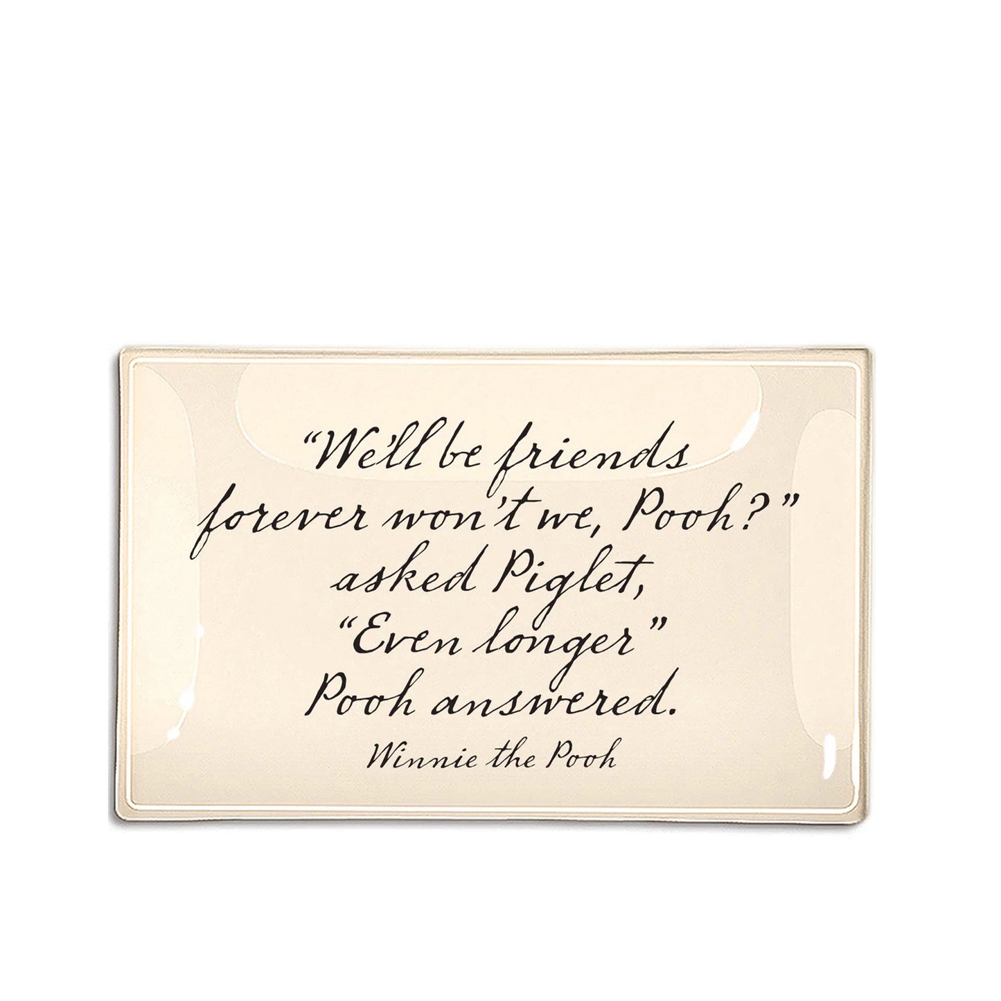 Glass Decoupage Tray - We'll Be Friends Forever