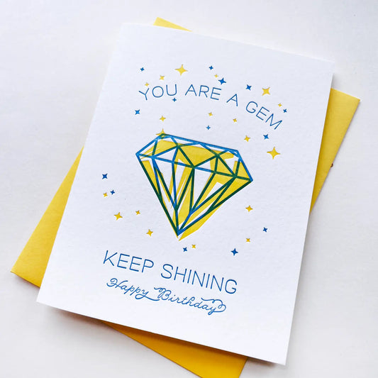 You're a Gem Birthday - Letterpress Card